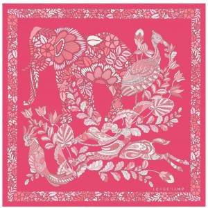 Longchamp Forêt 50 Women Scarf Pink | Canada-021ZAQTCK