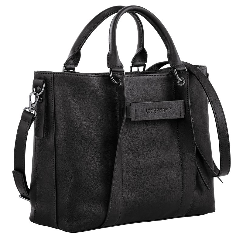 Longchamp 3D L Women Handbag Black | Canada-152NTHAFV