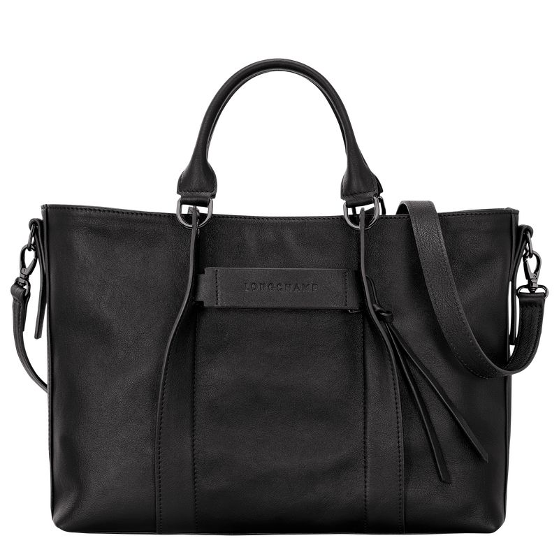 Longchamp 3D L Women Handbag Black | Canada-152NTHAFV