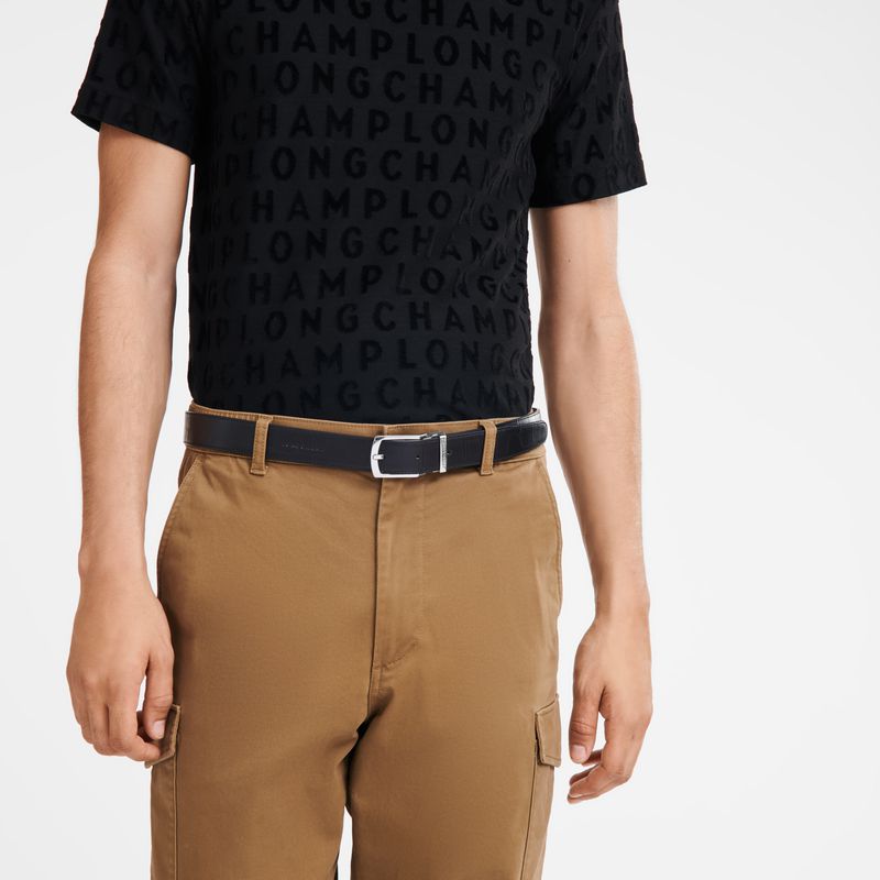 Longchamp Delta Box Men Belt Black | Canada-928GBMTEX