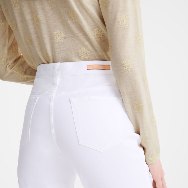 Longchamp Gabardine Women Pants White | Canada-613XNQBFR
