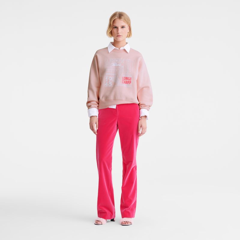 Longchamp Jersey Women Sweatshirt Rose | Canada-463TGSDKE