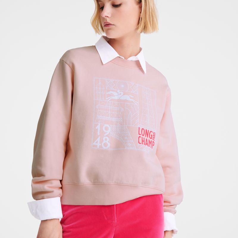 Longchamp Jersey Women Sweatshirt Rose | Canada-463TGSDKE