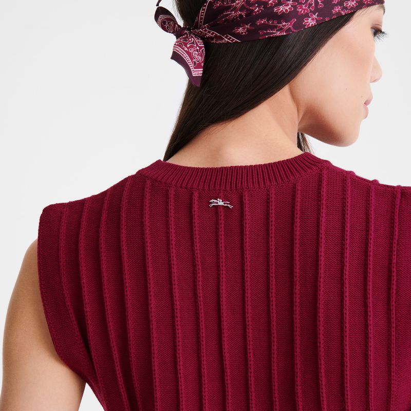 Longchamp Knit Women Top Dark Red | Canada-601JSNEYA