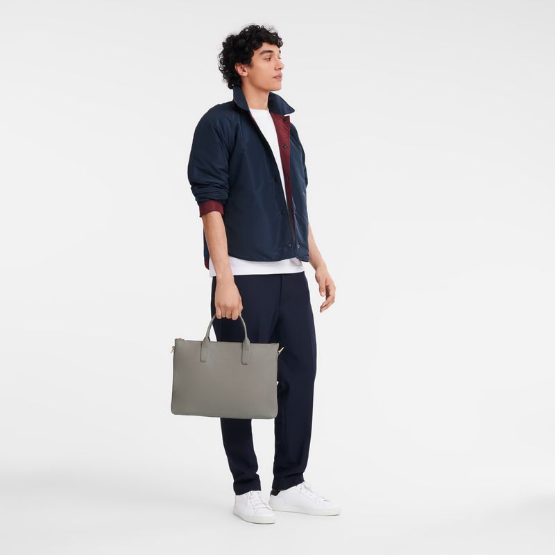 Longchamp Le Foulonné S Men Briefcase Beige | Canada-701PDOLXQ