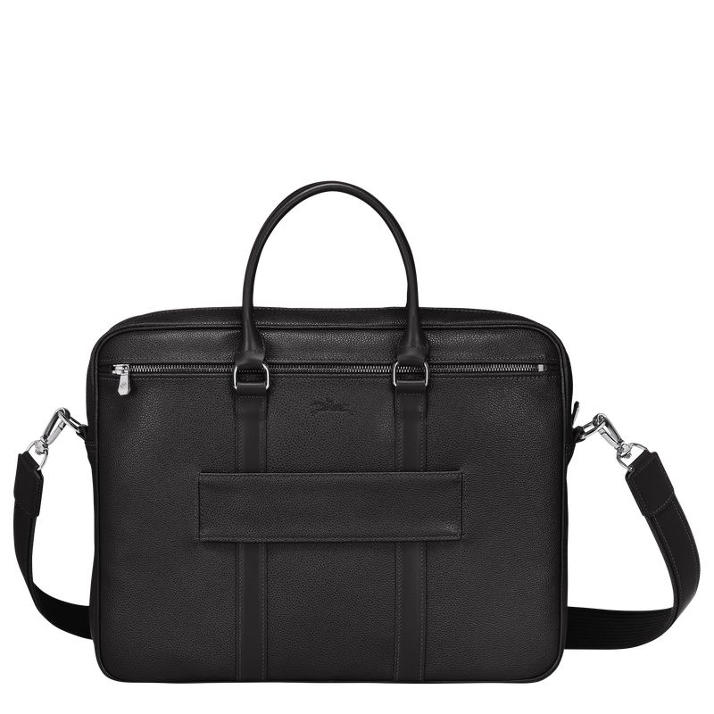 Longchamp Le Foulonné S Men Briefcase Black | Canada-423QKAMLR