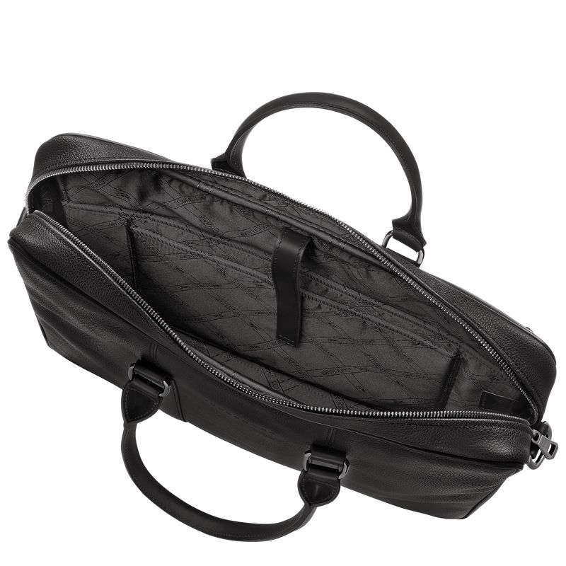 Longchamp Le Foulonné S Men Briefcase Black | Canada-423QKAMLR