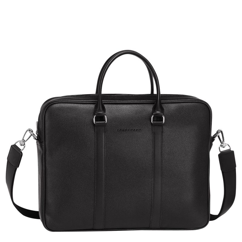 Longchamp Le Foulonné S Men Briefcase Black | Canada-423QKAMLR