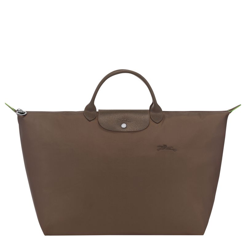 Longchamp Le Pliage Green L Men Travel Bag Dark Brown | Canada-736GJLAVC