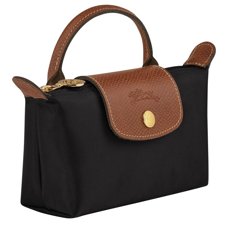 Longchamp Le Pliage Original With Handle Men Pouch Black | Canada-948ACJTOZ