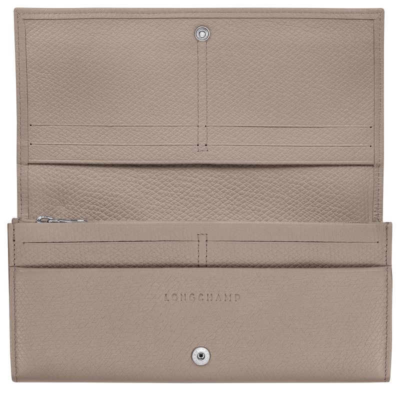 Longchamp Le Roseau Flap Women Wallet Beige | Canada-947HATGJN