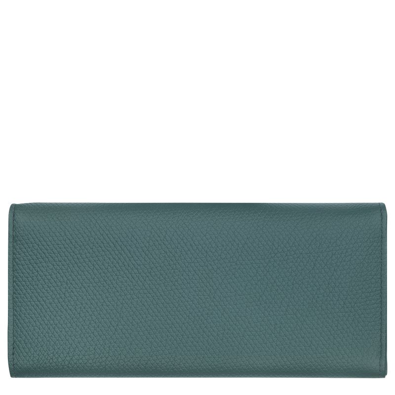 Longchamp Le Roseau Flap Women Wallet Blue Green | Canada-642JCTKME