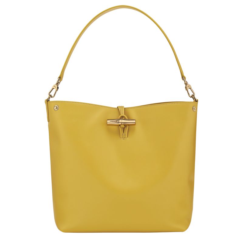 Longchamp Le Roseau M Women Hobo Bag Yellow | Canada-128JQSKAT