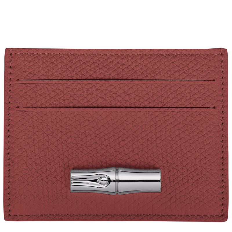 Longchamp Le Roseau Women Card Holder Brown | Canada-476NVYODF