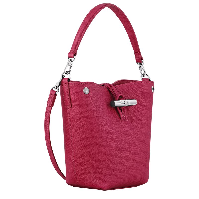 Longchamp Le Roseau Xs Women Bucket Bag Dark Pink | Canada-908ZBWSOL