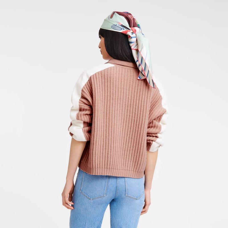 Longchamp Polo Collar Women Jumper Beige | Canada-389VQOIHK