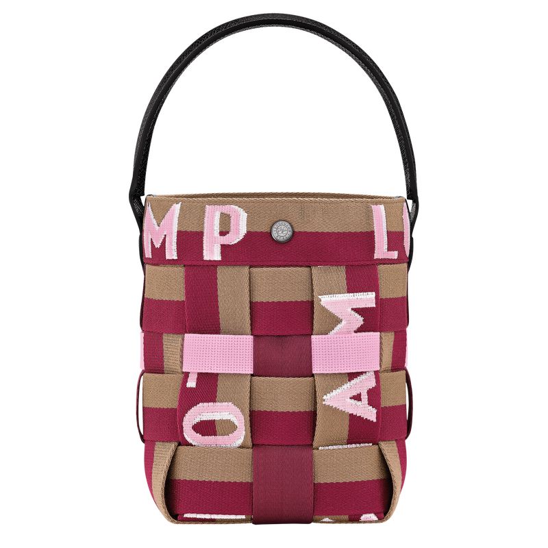 Longchamp Re-play Xs Women Bucket Bag Dark Pink / Brown | Canada-258QWMDZP